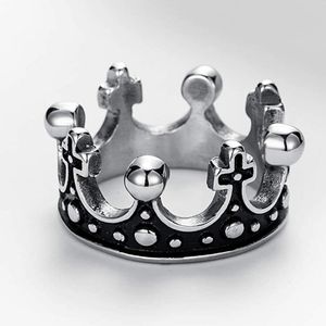 Sirius Vintage Stainless Steel Crown Ring Size 7